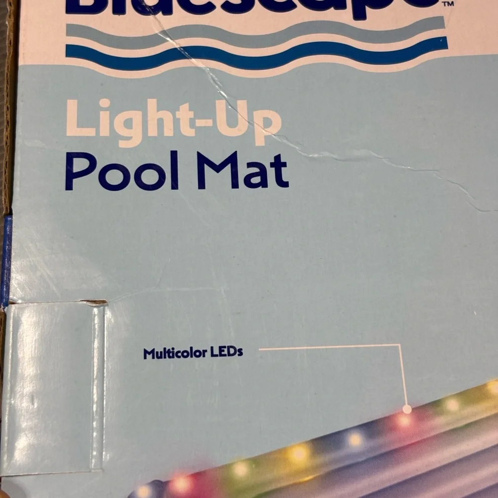 Bluescape Light-Up Inflatable Pool Float Mat Multicolor LED Lights Repair Patch